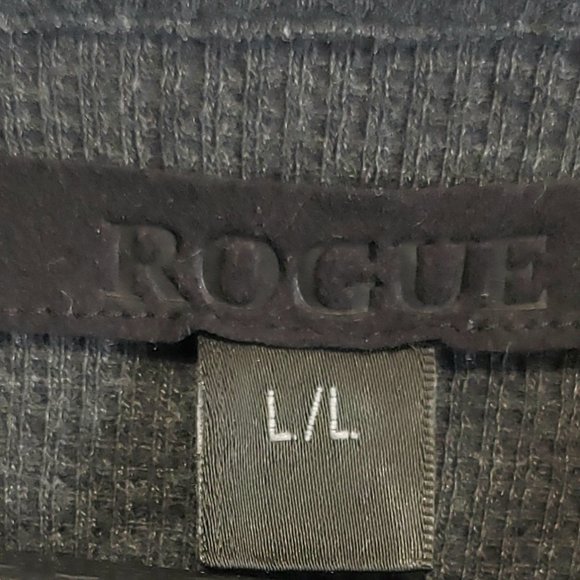 MENS ROGUE FASHION/GOTH GRAY HENLEY LONG SLEEVE SHIRT W/CUFF BUTTONS SIZE LARGE - Picture 10 of 11